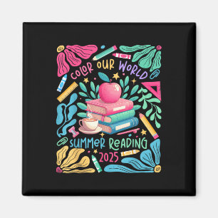 Color Our World Summer Reading 2025 Boho Wildflove Magnet