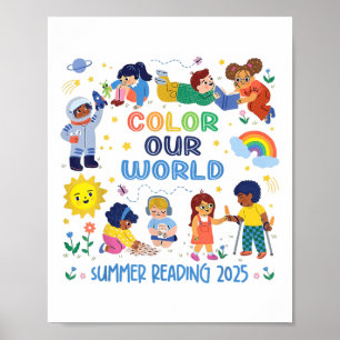 Color Our World Summer Reading 2025 Book Kids Boys Poster