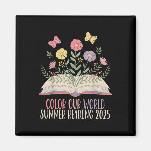 Color Our World Summer Reading 2025 Niedlich Book  Magnet