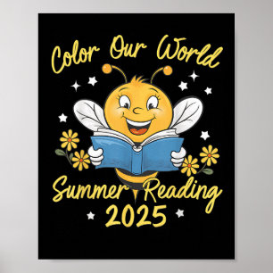 Color our World Summer Reading Program 2025 Biene Poster