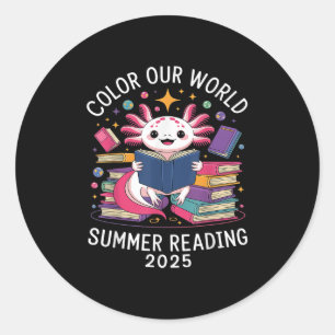 Color Our World Summer Reading Program 2025 Niedli Runder Aufkleber