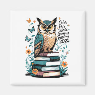 Color Our World Summer Reading Program 2025 Owl_1 Magnet