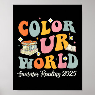 Color our World Summer Reading Program 2025 Retro Poster