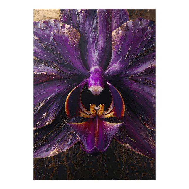 Color Paint Slowly Filling Beautiful Floral Petals Fotodruck (Vorne)