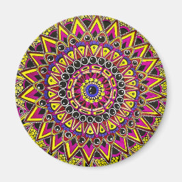 Color Pencil Purple Yellow Mandala Magnet