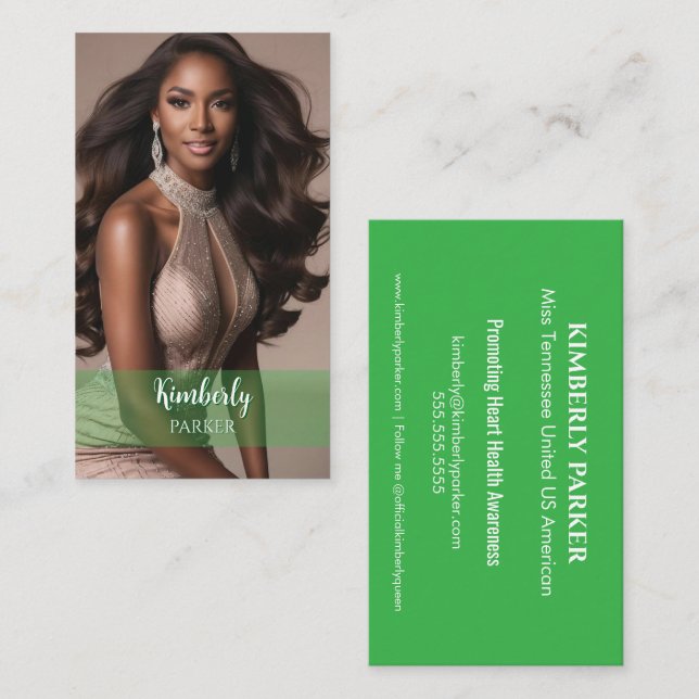Color Pop Green Gradient Business Card Visitenkarte (Vorne/Hinten)