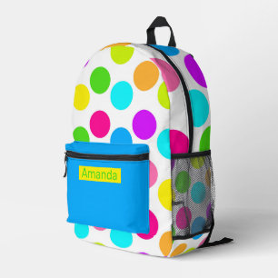 Color Pop Polka Dot Backpack - Fun Meet Funktion Bedruckter Rucksack