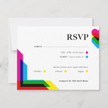 Color Pop Wedding RSVP-Karte
