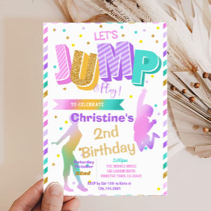 Color Retro Jump und spielen Geburtstagseinladung Einladung
