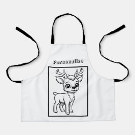 Color Rudolf Reindeer Personalisiert Schürze