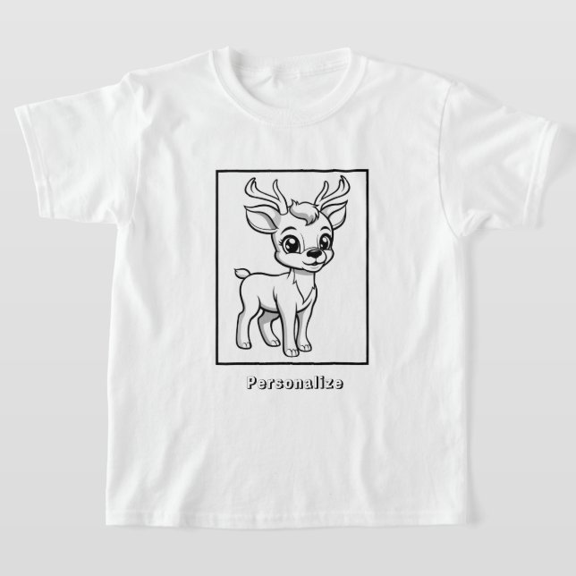 Color Rudolf Reindeer Personalisiert T-Shirt (Ablage )