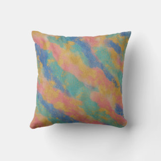 "Color Splash Abstrakt Gold Accent Throw Pillow" Kissen