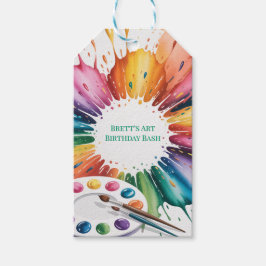 Color Splash Art Birthday Bash Geschenkanhänger