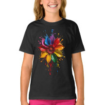 Color Splash Flower T-Shirt | Lebendige Florale Ku