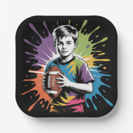 Color Splash Football Boy Geburtstagsparty Pappteller
