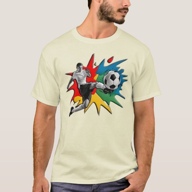 Color Splash Soccer Kick T - Shirt Design" (Vorderseite)
