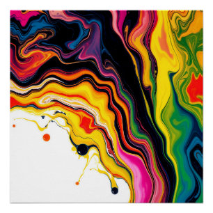 Color Splash Swirl - Vibrant Abstract Drip Art Poster