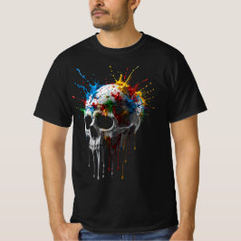 Color Splash Totenkopf T-Shirt | Künstlerischer To