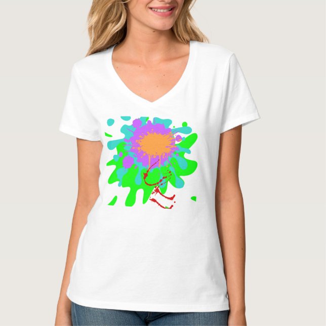 Color Splash women's basic V-neck tshirt (Vorderseite)