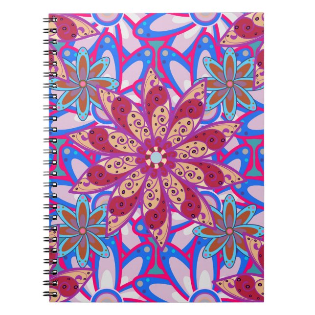 Color Spring Thema nahtlose Muster Hintergrund. C Notizblock (Vorderseite)
