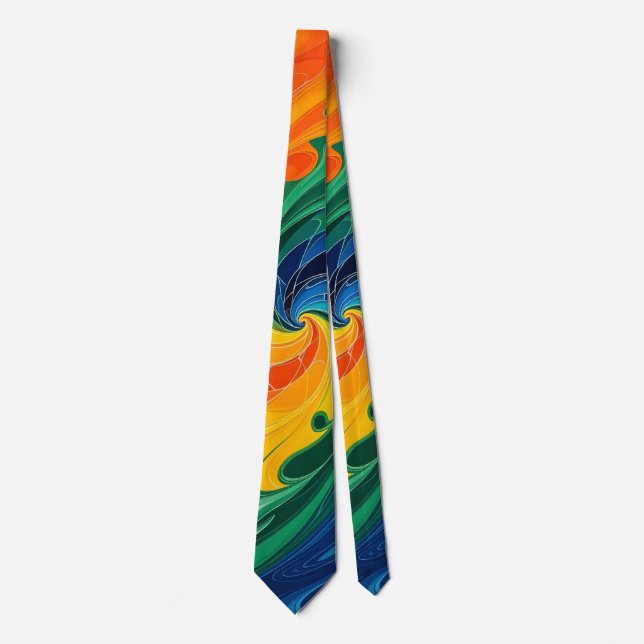 Color Swirl Mens Necktie Krawatte (Vorderseite)