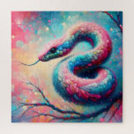 Color Swirl Snake Square Puzzle 676 pcs<br><div class="desc">Unleash your imagination with this mesmerizing jigsaw puzzle featuring a vibrant, abstract serpent composed of swirling, candy-like textures in pink, turquoise, and electric blue. This hypnotic artwork combines fantasy and fluid motion in a dazzling display of color and form. Whether you're a puzzle enthusiast or an art lover, this piece...</div>