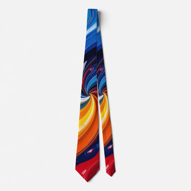 Color Swirls Men's Necktie Krawatte (Vorderseite)