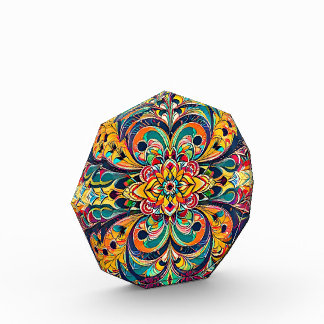Color Symphony Mandala – Bold Psychedelic Floral Fotoblock