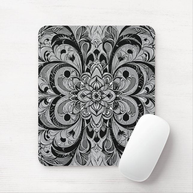 Color Symphony Mandala – Bold Psychedelic Floral Mousepad (Mit Mouse)