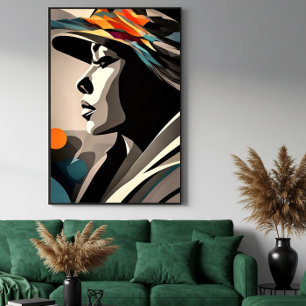 Color Symphony on Abstrakt Face Poster
