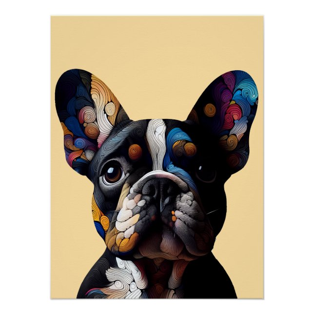 Color Theory Frenchie Poster (Vorderseite)