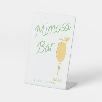 Color Versatile Mimosa Bar Sign with Orange Slice  Sockelschild
