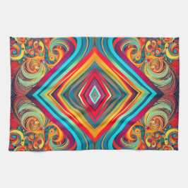 Color Wave Fusion – Modern Abstract Swirl Art Geschirrtuch