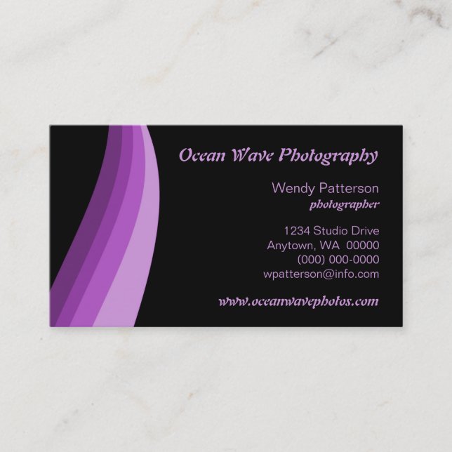 Color Waves Business Card, Lila Visitenkarte (Vorderseite)