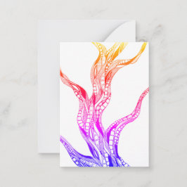 Color Wavy Curved Abstract Tree Pen Mitteilungskarte