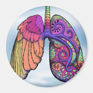 Color Winged Paisley Lung Magnet