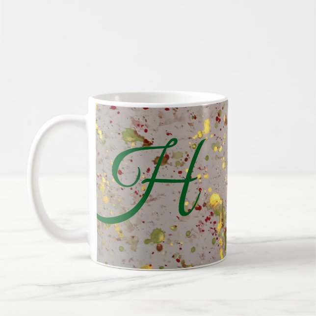 Color You Happy "H" Initial Mug  Kaffeetasse (Links)