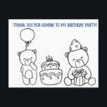 Color your own birthday thank you, for kids postkarte<br><div class="desc">This is a birthday thank you that either your child can color for their friends, or they can send it as another little gift for the recipient to color. it's up to you. This is a wonderful, gentle introduction to writing thank you notes. All your child has to do is...</div>