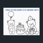 Color your own birthday thank you, for kids postkarte<br><div class="desc">This is a birthday thank you that either your child can color for their friends, or they can send it as another little gift for the recipient to color. it's up to you. This is a wonderful, gentle introduction to writing thank you notes. All your child has to do is...</div>