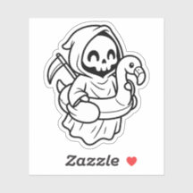 Color Your Own Grim Reaper Flamingo Floatie