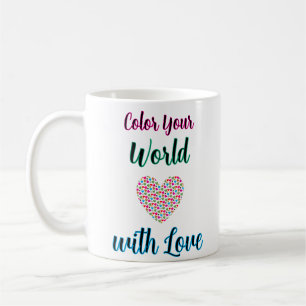 Color Your World mit Liebe - Vibrierendes Herzdesi Kaffeetasse