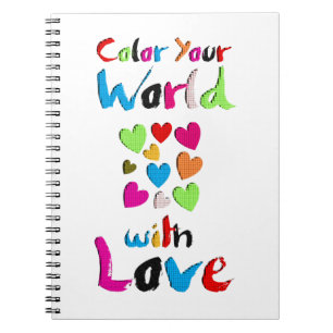 Color Your World mit Liebe - Vibrierendes Herzdesi Notizblock