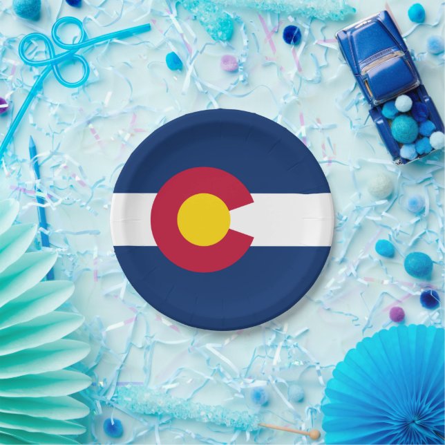 Coloradan Flag, Flag of Colorado Pappteller (Party)