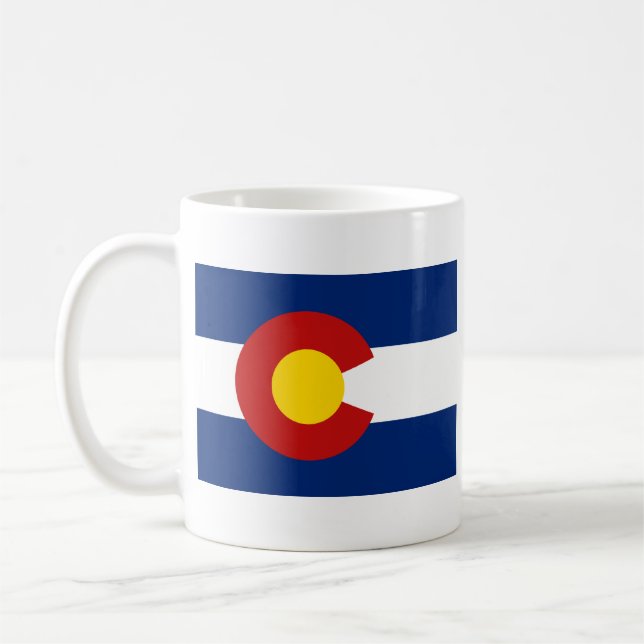 Coloradan Flagge + Karten-Tasse Kaffeetasse (Links)