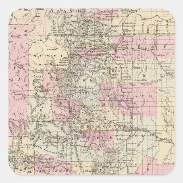 Colorado 14 quadratischer aufkleber (Vorderseite)