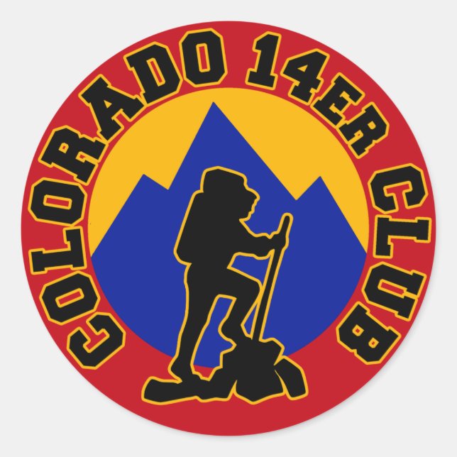 Colorado 14er Club Runder Aufkleber (Vorderseite)