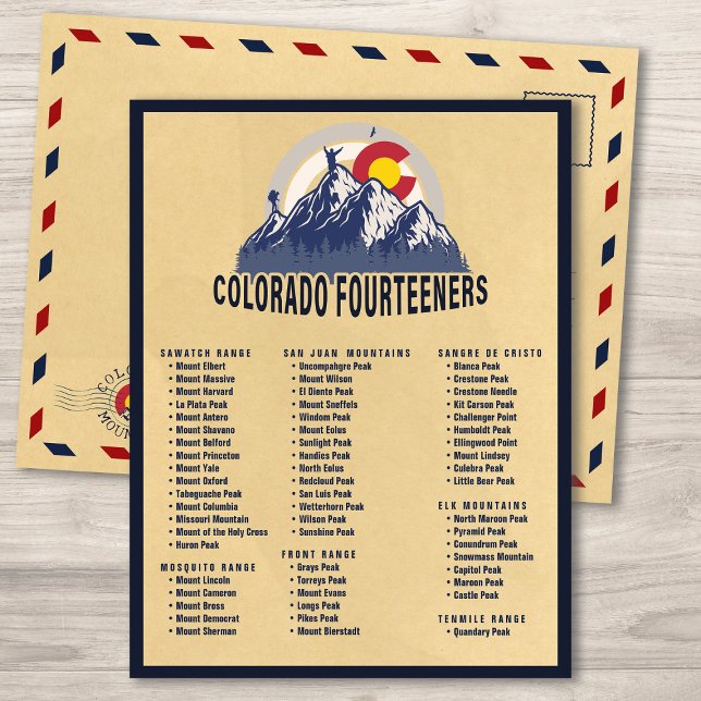 Colorado 14ers Fourteeners Bergsteigen Postkarte (Von Creator hochgeladen)