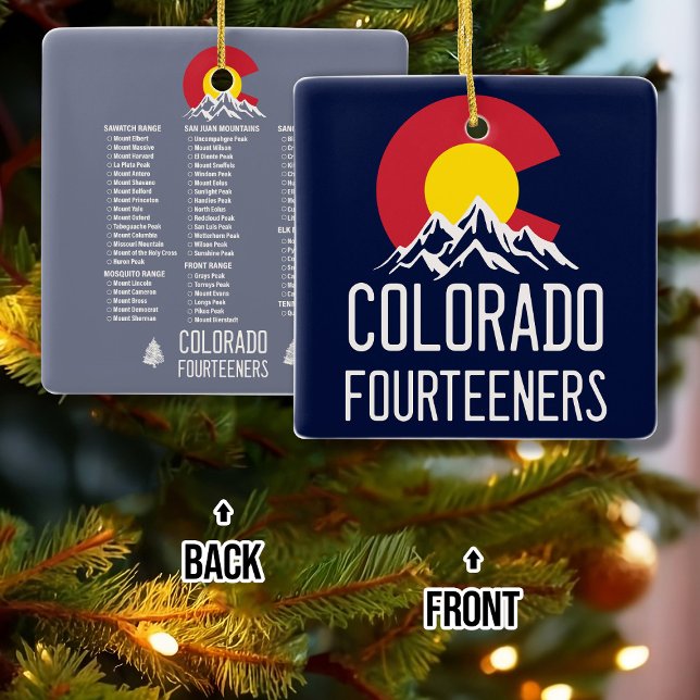 Colorado 14ers Fourteeners Mountain Souvenirs Keramikornament (Von Creator hochgeladen)