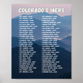 Colorado 14ers Poster - Anpassbare Checkliste