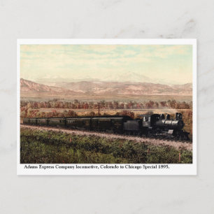 Colorado 1895 Lokomotive Adams Express Company Postkarte